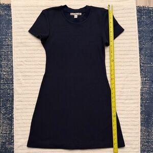 Acne Navy Short-Sleeve A-Line Mini Dress